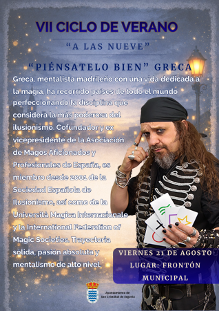 Imagen Actuación mentalismo Greca - 21 de agosto